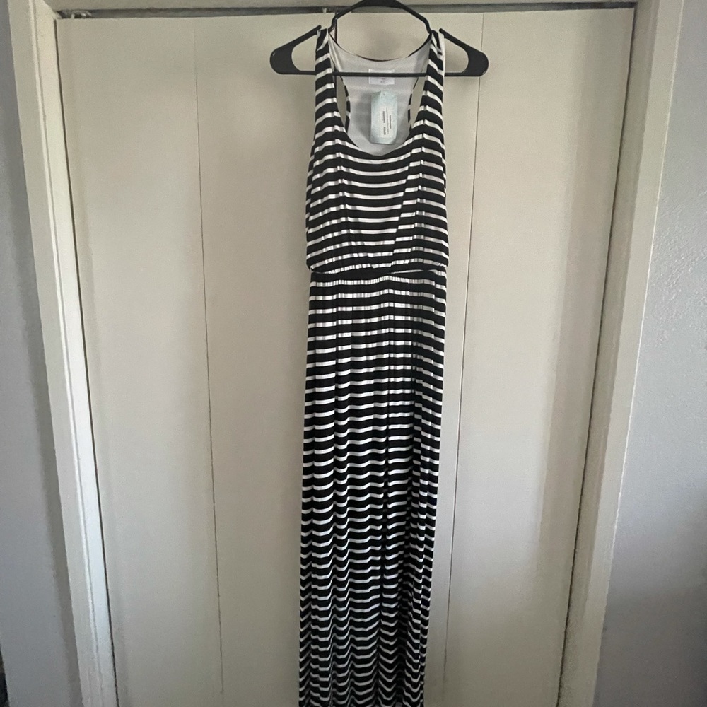 Black and White Raceback Maxi Dress